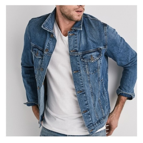 Lucky Brand Mens Blue Denim Jean Jacket 